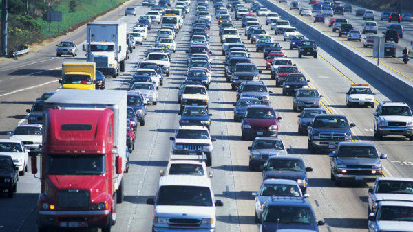 Gridlock traffic on the highway