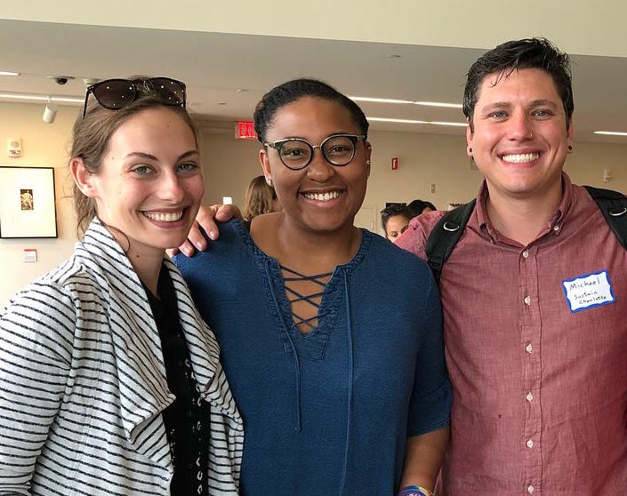 From left: Kate Cavazza, Payton Coleman, and Michael Zytkow, at the 2018 Charlotte Sustainability Summit.