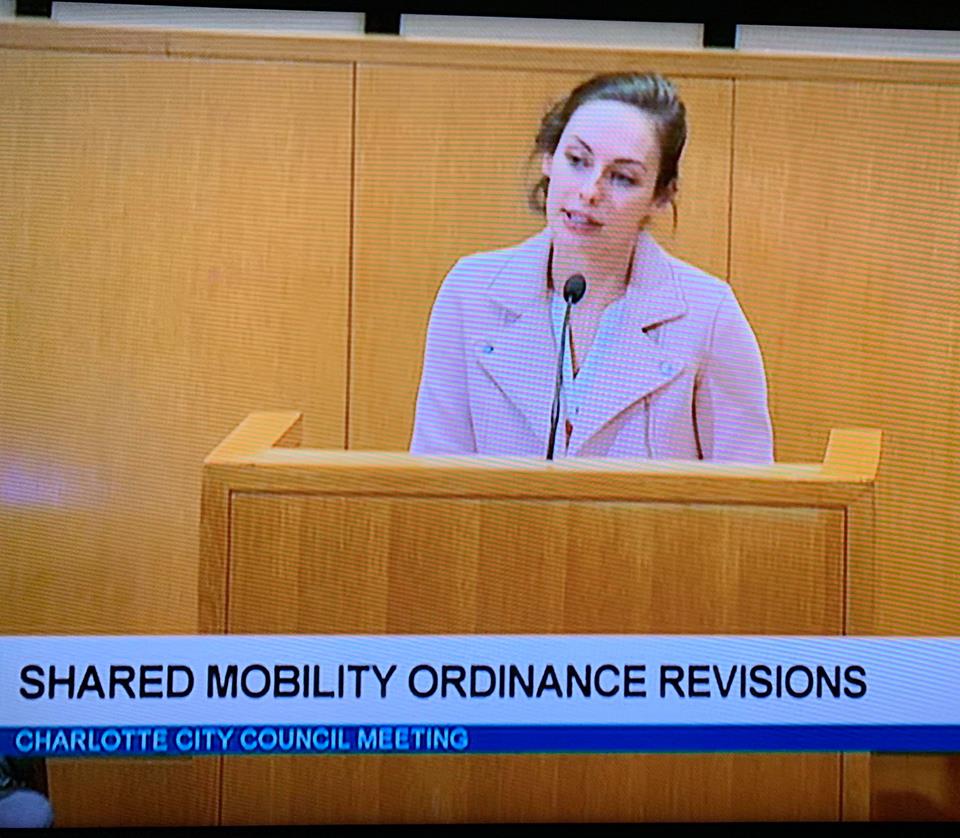 Screenshot of city council meeting mobility ordinance revisions