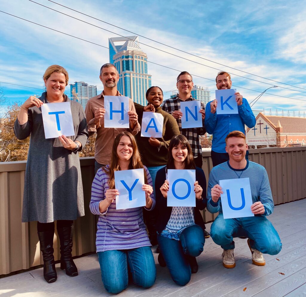 Thank you sign from Sustain Charlotte team