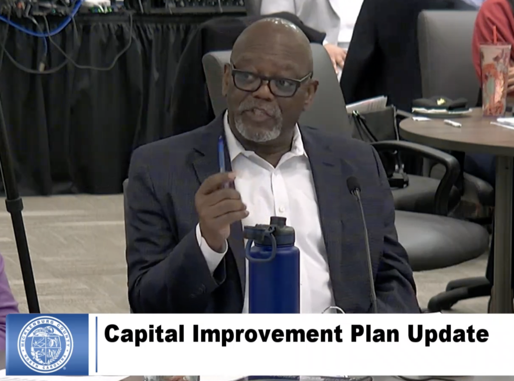Commissioner George Dunlap speaks at the CIP update
