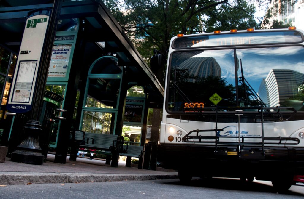 A Charlotte Area Transit System bus is seen in uptown in an undated photo. (CATS)