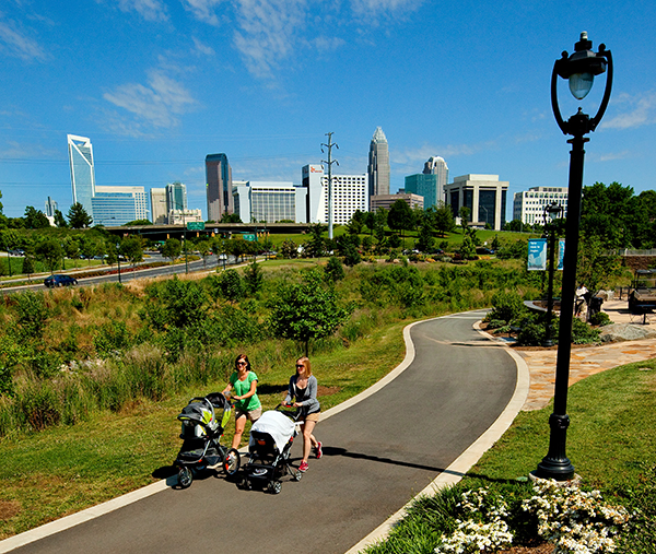 Photos of Charlotte's Midtown Park on the Little Sugar Creek Greenway