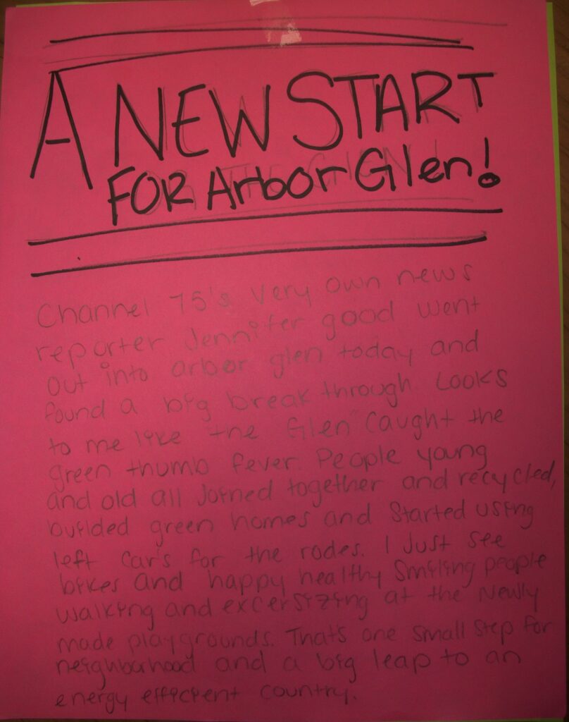 17 year-old Imani's vision for Arbor Glen in 2040.