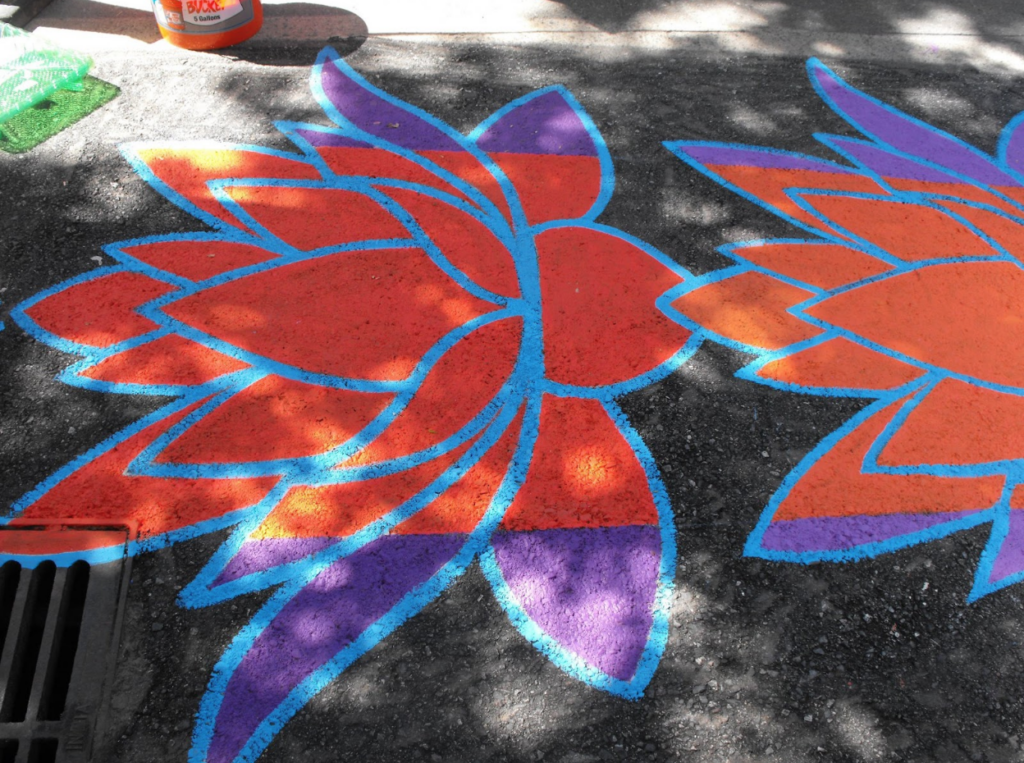 sidewalk chalk mural