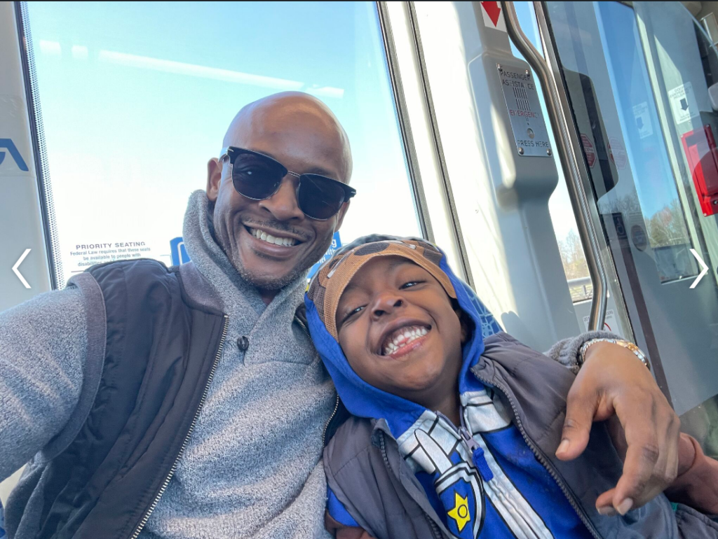 Ray Addison and his son enjoy a day out in the city courtesy of CATS