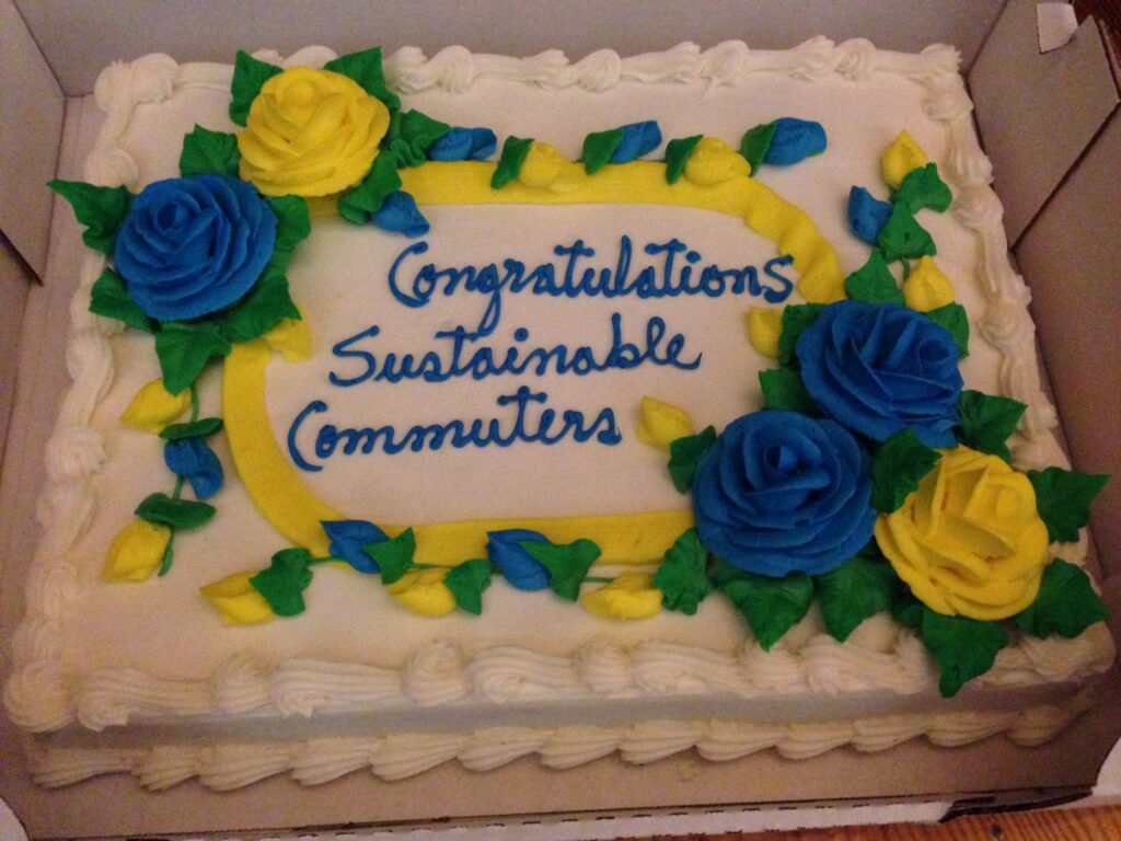 The Sustainable Commute Challenge was celebrated with a delicious cake!