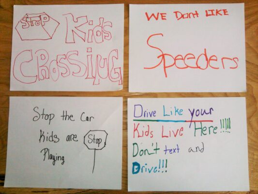 West Charlotte youth create art for neighborhood traffic calming signs